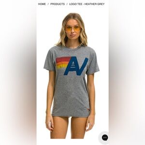 Aviator Nation logo tee - heather grey size L